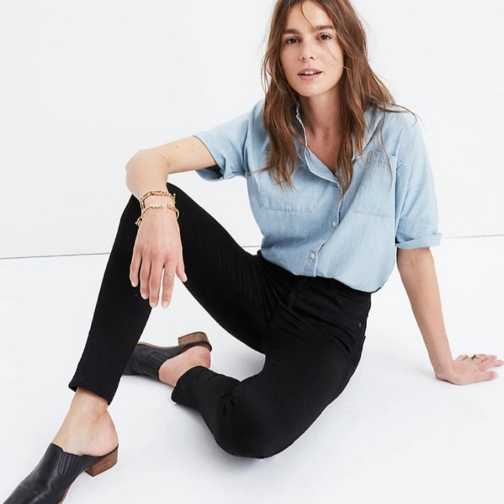 NWT Madewell Black Skinny Jeans Short Size